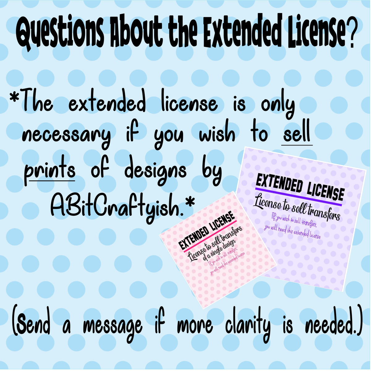 Extended License for Selling Printed Transfers for retailer Entire Shop