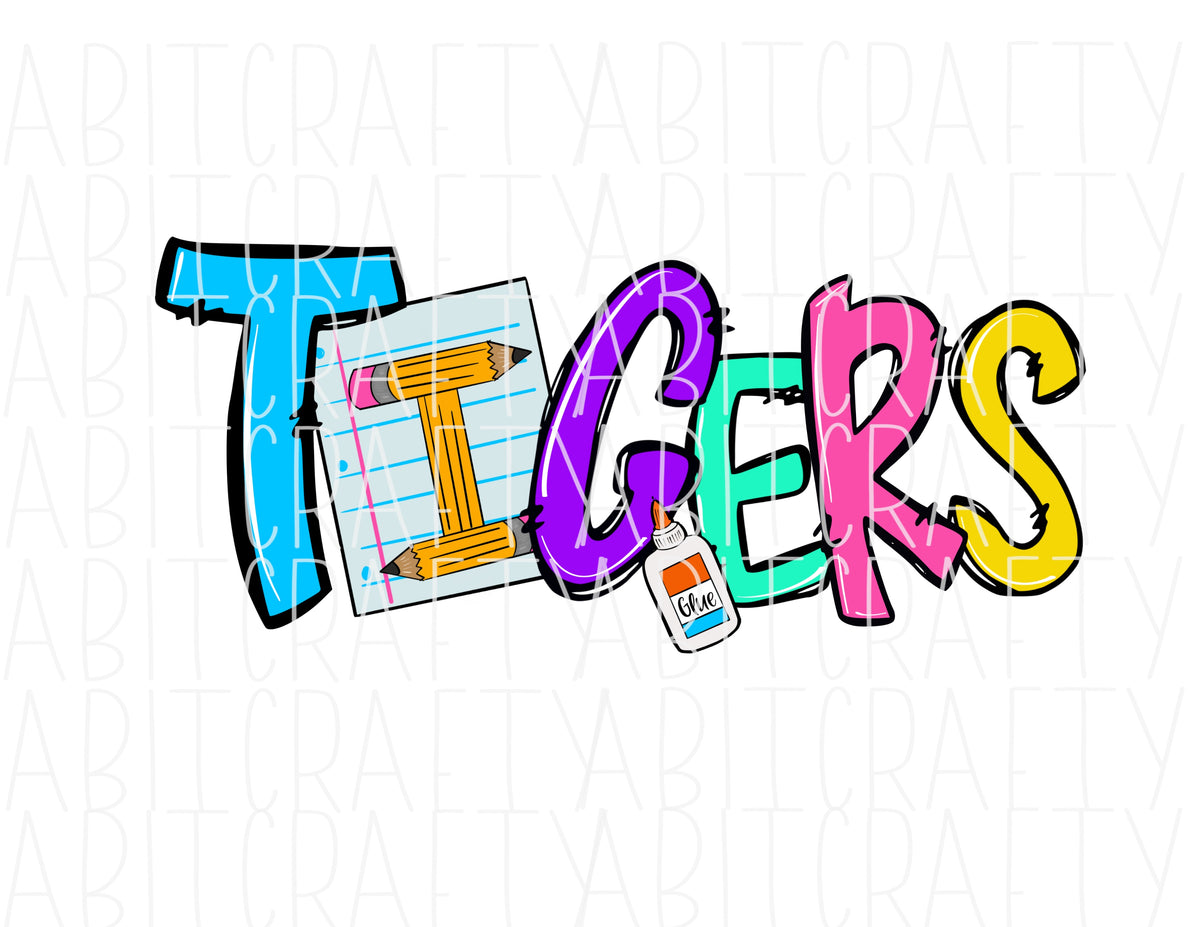 Tiger Mascot PNG We Are the Tigers Sublimation Design 