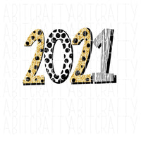 2021 Gold/Black/White png, sublimation, digital download - hand drawn