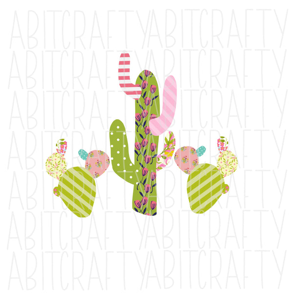 Pattern Cactus png, sublimation, digital download - hand drawn