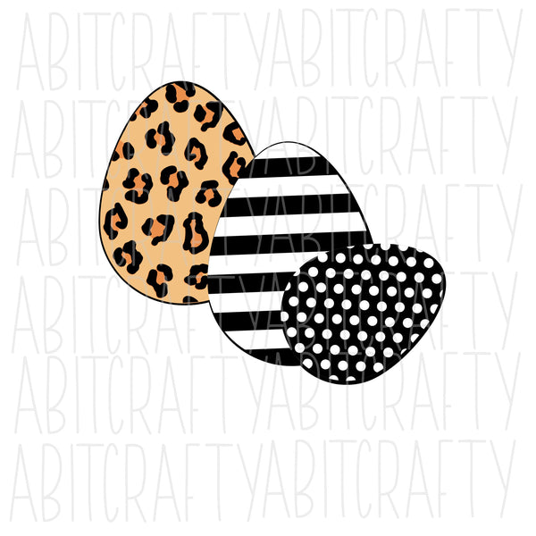 Cheetah/Leopard/Polka Dot/Striped Eggs/Happy Easter SVG, PNG, Sublimation, digital download, cricut, silhouette - Fully Cuttable!