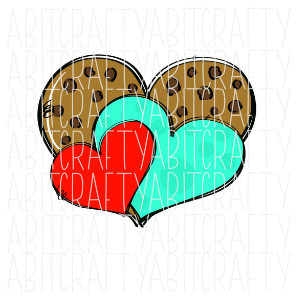 Valentine's Day Sublimation/3 Hearts/Leopard Heart/Cupid/Love/February PNG, sublimation, digital download - hand drawn