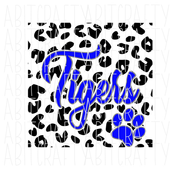 Cheetah Tigers Blue Mascot SVG, PNG/Sublimation digital download, cricut, silhouette, vector art