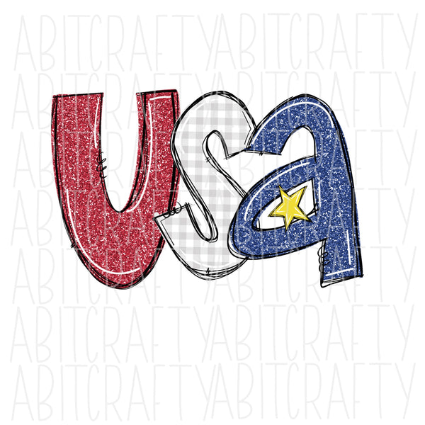 USA/America PNG, Sublimation, Digital Download - hand drawn