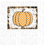 Gingham distressed pumpkin png, sublimation, digital download