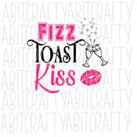 Fizz, Toast, Kiss/New Year svg, png, sublimation, digital download, cricut, silhouette