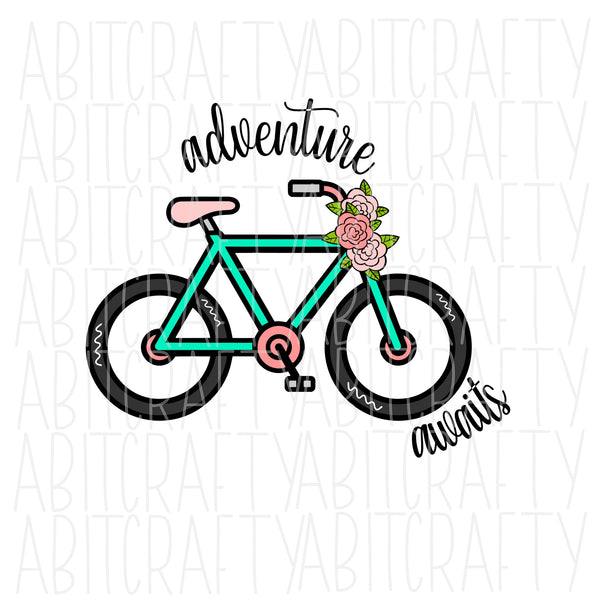 Adventure Bike SVG, PNG Sublimation, digital download, cricut, silhouette, print and cut, vector art