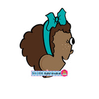 African American Girl Character/Cartoon/Black Girl SVG, PNG, sublimation, digital download - hand drawn