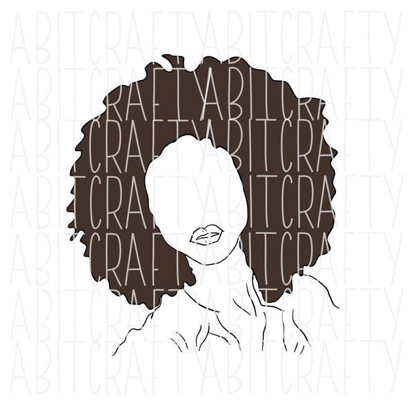 Afro Lady/Black and Proud/Black History Month/Pride/svg, png, jpeg, sublimation, digital download, dtg, coloring page
