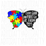 Autism Butterfly/Autism Awareness SVG, PNG, sublimation, digital download, cricut, silhouette, print n cut, waterslide