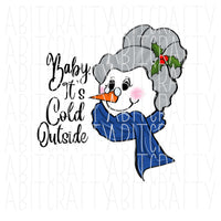 Snowwoman png digital download, sublimation - hand drawn - 2 versions included