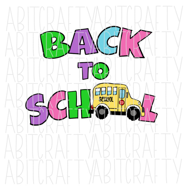 School/Bus/Student PNG/Sublimation, digital download - hand drawn