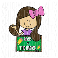 School/Teacher/Student PNG/Sublimation, digital download - hand drawn - 2 skin tones included