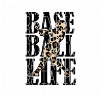 Leopard Baseball Life, Baseball SVG, Baseball Sublimation, svg, png, sublimation, digital download, print then cut, DTG