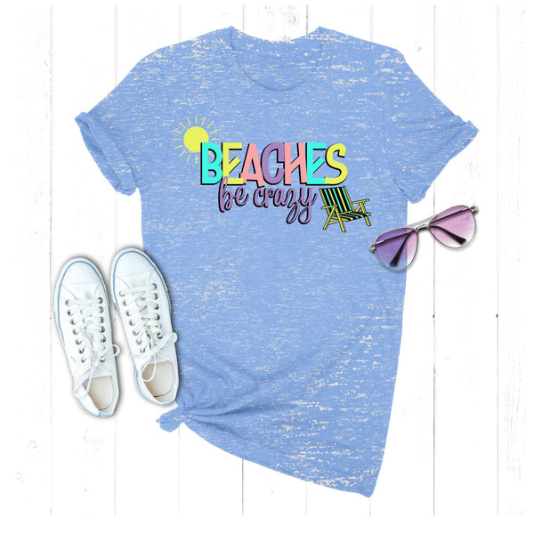 Beaches Be Crazy/Beach/Summer/Relax SVG, PNG, Sublimation, Digital Download, Print then Cut, DTG - Fully Cuttable