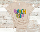 Beach Life PNG, Sublimation, digital download - hand drawn