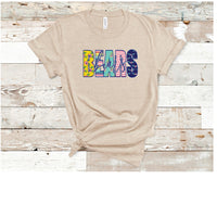 Bears Mascot/Multicolor/Back to School/Teacher Design/png/digital download/sublimation, dtg, print then cut