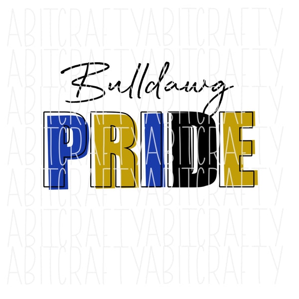 Bulldog/Bulldawg Pride/Multicolored Letters/SVG/PNG/Sublimation File, digital download, cricut, silhouette, DTG