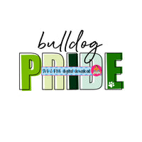 Bulldog Pride/Multicolored Letters/SVG/PNG/Sublimation File, digital download, cricut, silhouette, DTG