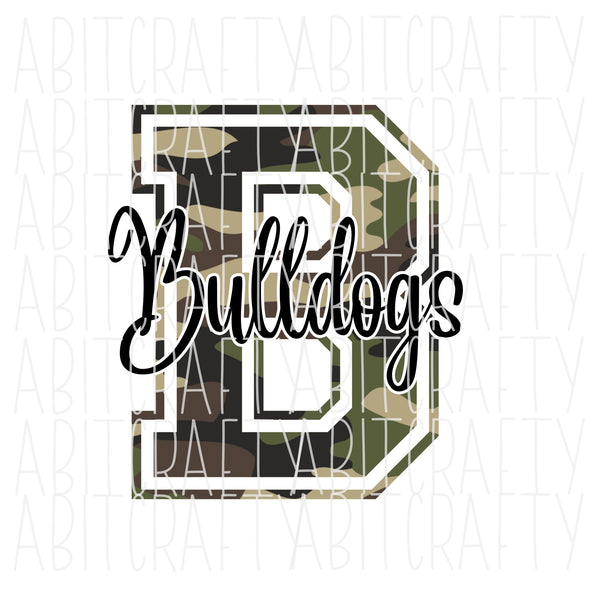 Camo Bulldogs png/sublimation/digital download