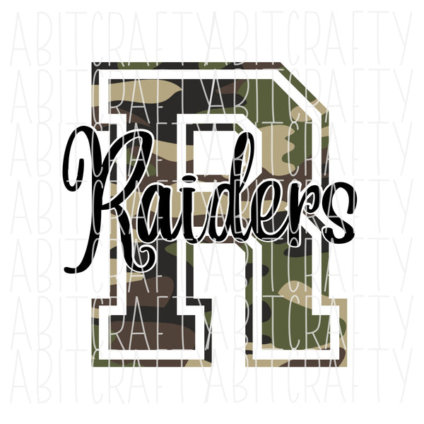 Camo Raiders png/Mascot/digital download/sublimation