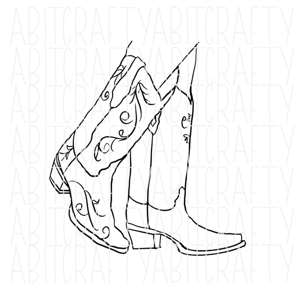 Cowgirl, Boots, Rodeo SVG, PNG, JPEG, sublimation, digital download, cricut, silhouette, print n cut, waterslide, dtg