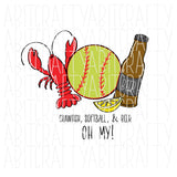Crawfish, Softball, and Beer/Love, Crawfish/Tails/Mudbugs/Heads svg,png, sublimation, digital download - hand drawn - fully cuttable