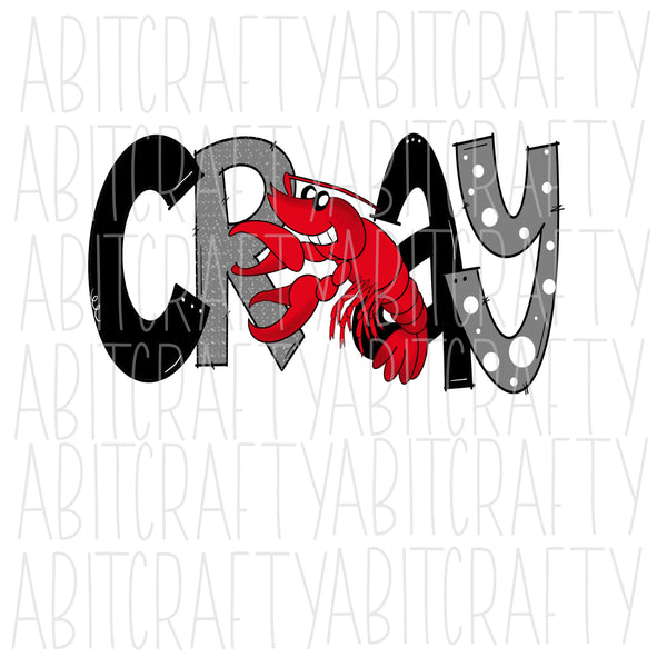 Crawfish PNG, Sublimation, digital download, hand drawn