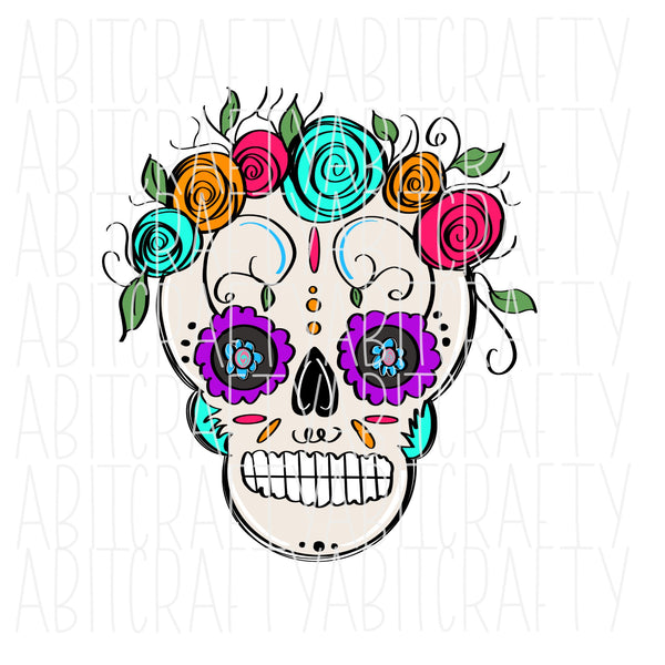 Dia De Los Muertos/Day of the Dead PNG/Sublimation/Digital Download - hand drawn
