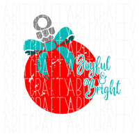 Distressed Joyful and Bright Christmas Ornament svg, png, sublimation, digital download, cricut, silhouette, Christmas sublimation