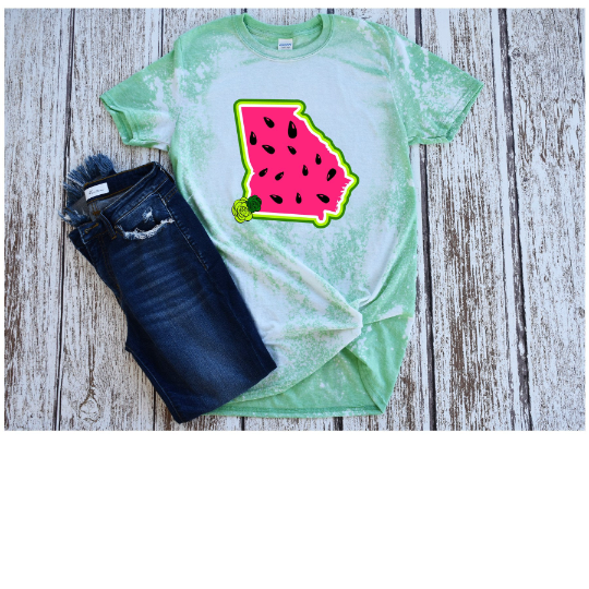 Georgia Watermelon/Summer/ PNG/SVG/print and cut/ sublimation, digital download, vector art - alternate version included!