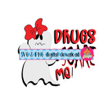 Drugs Scare Me/Boo To Drugs/Drug Free Me/Red Ribbon Week svg, png, digital download, silhouette and cricut file