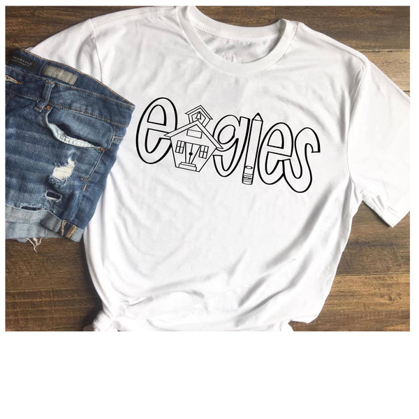Eagles/Schoolhouse/Back to School/Teacher Shirt/Mascot/Team Pride/Spir