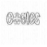 Eagles/Schoolhouse/Back to School/Teacher Shirt/Mascot/Team Pride/Spirit SVG/PNG/Sublimation, Digital Download, Print and Cut, DTG