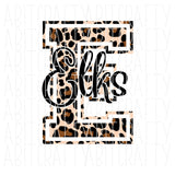 Leopard Elks Design/Back to School/Mascor PNG/Sublimation, Digital Download