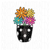 Flowerpot PNG, Sublimation, digital download - hand drawn