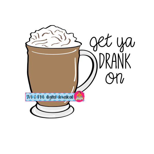 Latte/Coffee/Hot Chocolate SVG, PNG, sublimation, digital download- hand drawn - no colors included -  *Customer Appreciation !!DollarDeal!!