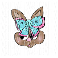 Girl Bunny/Easter Bunny with Bow/Spring/Hop PNG, Sublimation, print then cut, digital download - hand drawn