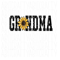 Grandma with Sunflower SVG, PNG, sublimation, digital download, vector art, cricut, silhouette