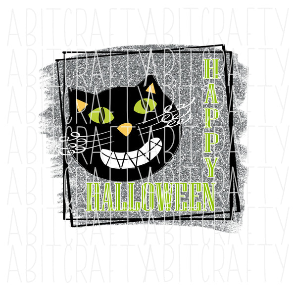 Halloween/Black Cat/Witch Hat/Scary/PNG/Sublimation/Digital Download - hand drawn