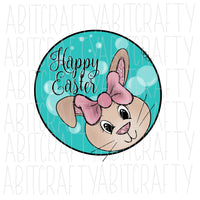 Girl Bunny/Easter PNG, sublimation, digital download - hand drawn