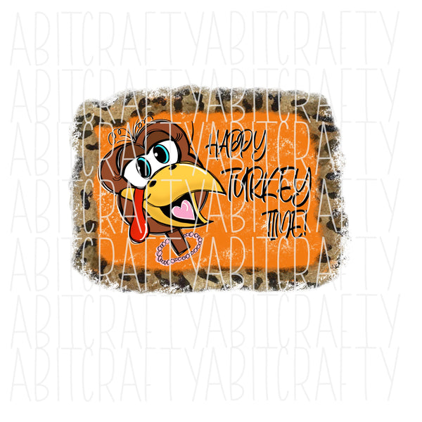 Cute Girl Turkey/Happy Thanksgiving/Happy Turkey Time  png, digital download, sublimation - hand drawn