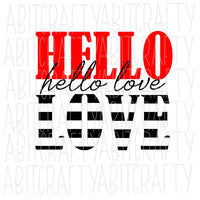 Hello Love svg, png, sublimation, digital download, cricut, silhouette, print n cut, water slide - fully cuttable!