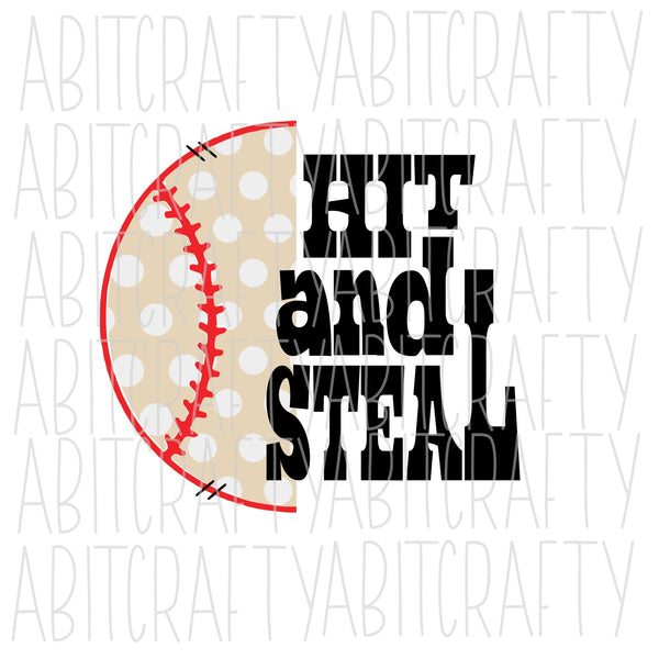 Baseball - Hit and Steal SVG, PNG, sublimation, digital download, silhouette, waterslide, print n cut, vector art