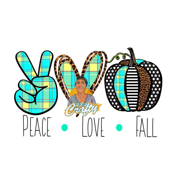 Peace, Love, Fall, Pattern Pumpkin png/digital download/sublimation