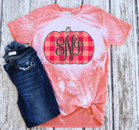 Plaid Pink Pumpkin png, jpeg, sublimation, digital download/monogram pumpkin