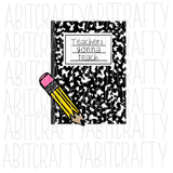 Teacher/Composition Notebook png, digital download, sublimation