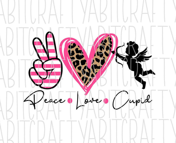 Peace, Love, Cupid svg, png, sublimation, digital download, cricut, silhouette