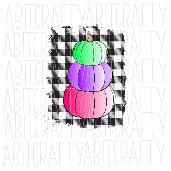 Stacked Plaid Pumpkins png, sublimation, digital download