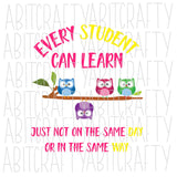 Every Student Can Learn SVG/PNG/sublimation/digital download